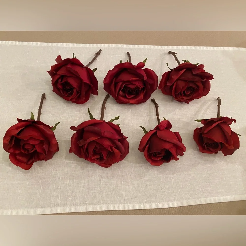 (7) Red Roses / Faux Florals.